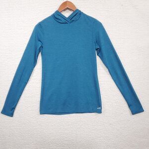 bcg Women's Blue Lightweight Performance Hoodie-Size Med-Pullover w/ Thumb Holes